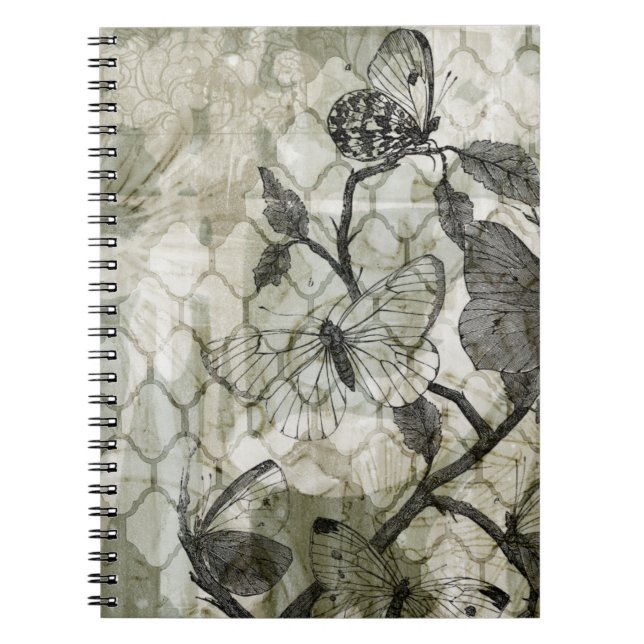 Arabesque Butterflies II Spiral Notebook (Front)
