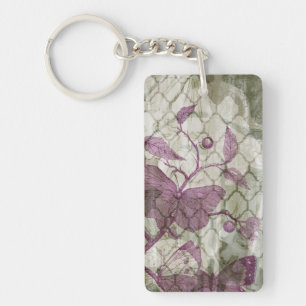 Arabesque Butterflies III Key Ring