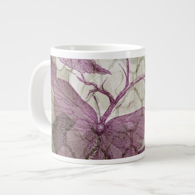 Arabesque Butterflies III Large Coffee Mug (Front Left)