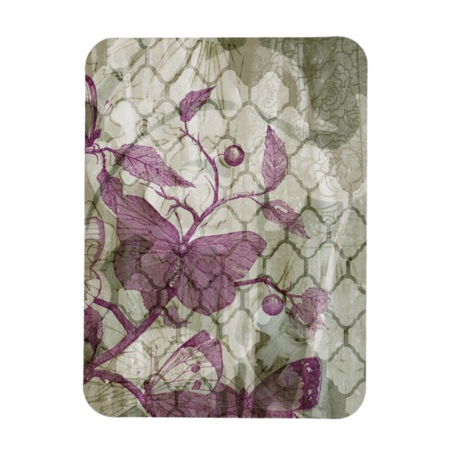 Arabesque Butterflies III Magnet (Vertical)