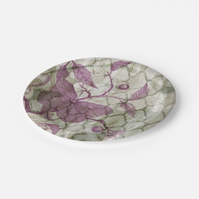 Arabesque Butterflies III Paper Plate (Angled)