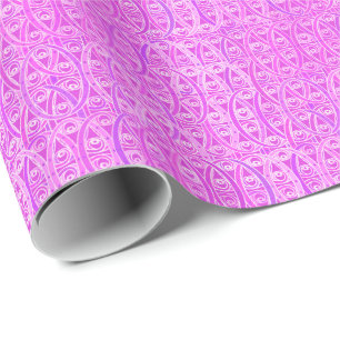 Arabesque damask - lavender and orchid wrapping paper
