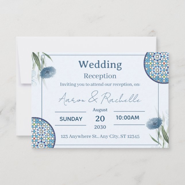 Arabesque Elegance Wedding Card (Front)