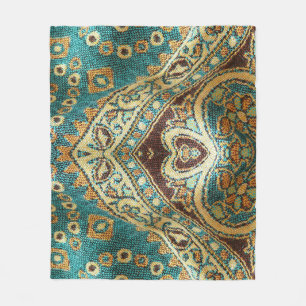 Arabesque Fabric: Arabic Oriental Design Fleece Blanket