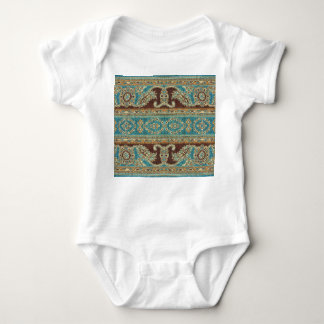 Arabesque Fabric Paisley Oriental Design Baby Bodysuit