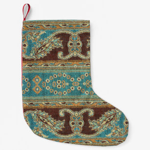 Arabesque Fabric Paisley Oriental Design Small Christmas Stocking