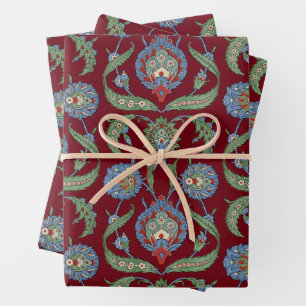 Arabesque floral pattern wrapping paper sheet