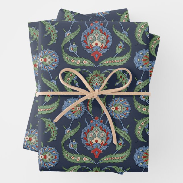 Arabesque floral pattern wrapping paper sheet (In situ)
