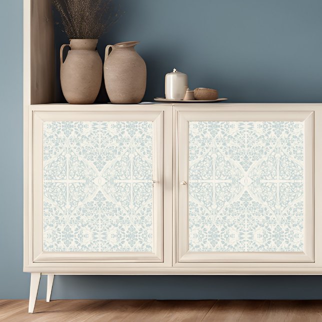 Arabesque Floral Vines Blue Ivory LG Decoupage Tissue Paper (Creator Uploaded)