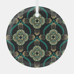 Arabesque Floral, Vintage Elegance Pattern. Glass Tree Decoration