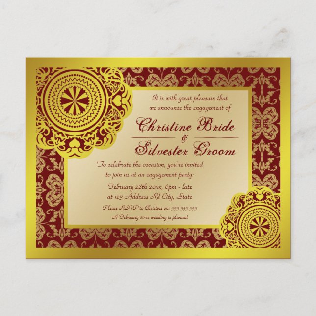Arabesque Gold Lace, engagement announcement (Front)