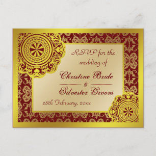 Arabesque Gold Lace, RSVP postcard