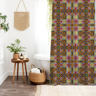 Arabesque Hearts Fractal Pattern   Shower Curtain