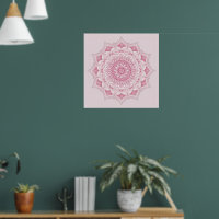 Arabesque Mandala Art – Pink Symmetrical Floral Pa