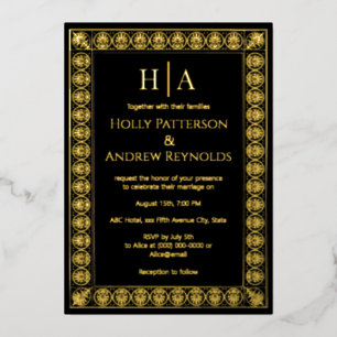 Arabesque Palm Frame #1 Wedding Couple Initials