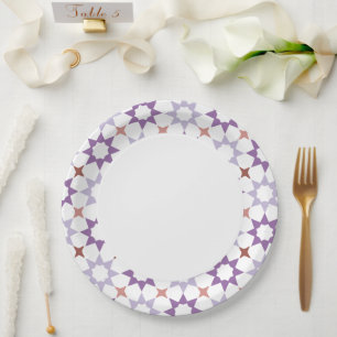 Arabesque pattern paper plate