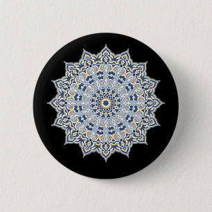Arabesque Persian Oriental Arabic Turkish Decor 6 Cm Round Badge