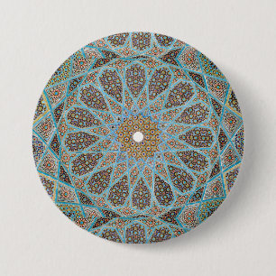 Arabesque Persian Oriental Arabic Turkish Decor 7.5 Cm Round Badge