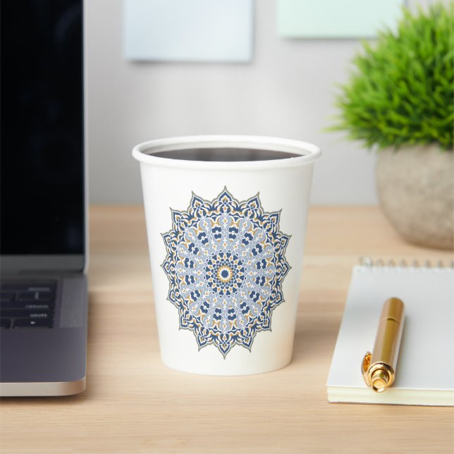 Arabesque Persian Oriental Arabic Turkish Decor Paper Cups (Insitu)