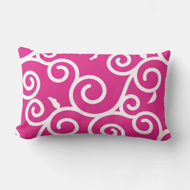 Arabesque [pink] - Japanese Traditional Pattern Lumbar Cushion (Front)
