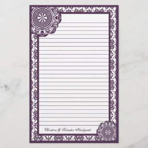 Arabesque Purple Lace, stationery