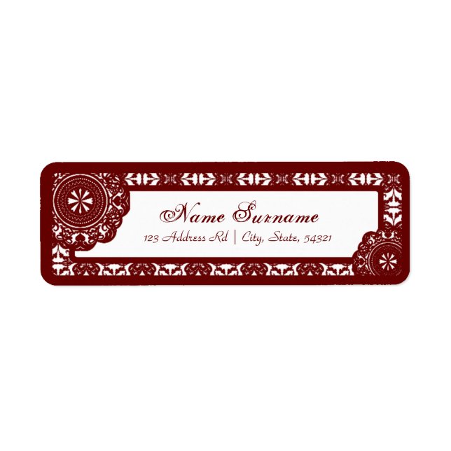 Arabesque Red Lace, address labels (Front)