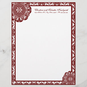 Arabesque Red Lace, letterhead
