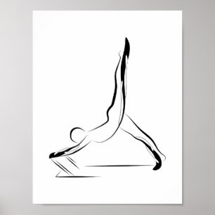 Arabesque Reformer Pilates Pose Pilates Reformer Poster