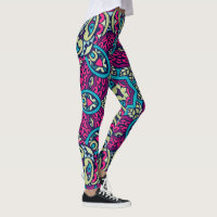 Arabesque Scrapbook Pattern Leggings 
