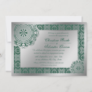 Arabesque Silver Lace, 5x7 engagement Invitation
