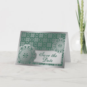 Arabesque Silver Lace, save the date card