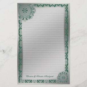 Arabesque Silver Lace, stationery
