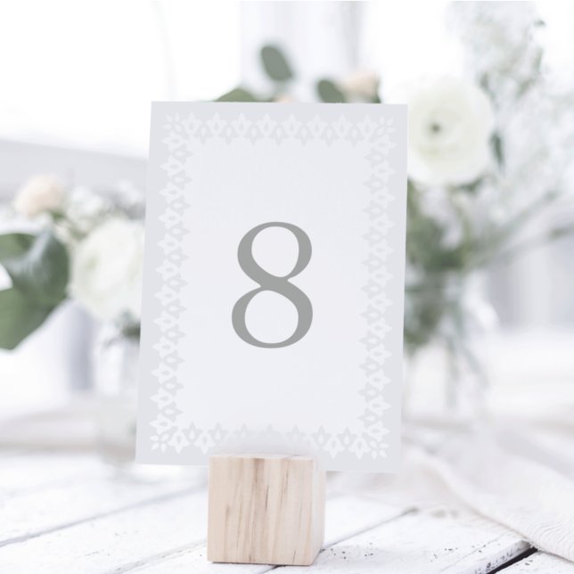 Arabesque Table Number Card | Grey (Creator Uploaded)