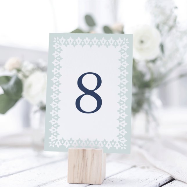 Arabesque Table Number Card | Mist (Creator Uploaded)