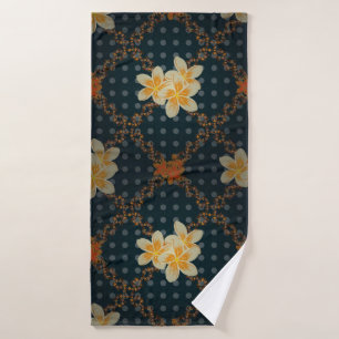 Arabesque. Vintage abstract raster floral seamless Bath Towel