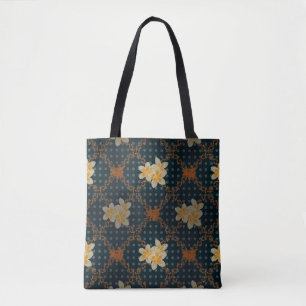 Arabesque. Vintage abstract raster floral seamless Tote Bag