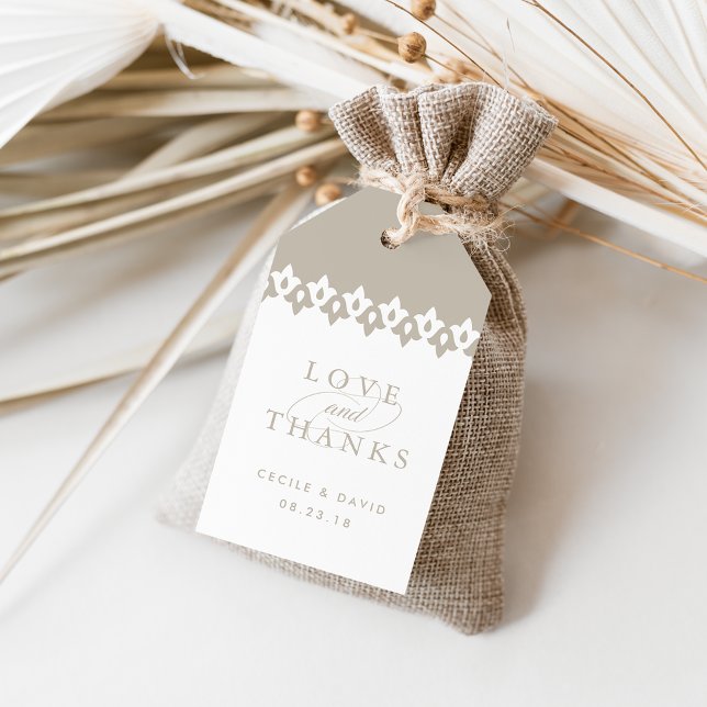 Arabesque Wedding Favour Tags | Champagne Beige (Creator Uploaded)
