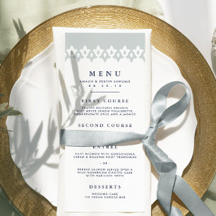 Arabesque Wedding Menu Card   Mist