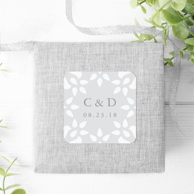 Arabesque Wedding Monogram Sticker | Grey (Creator Uploaded)