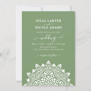 Arabian Art Nouveau Floral Arch Mandala Wedding Invitation