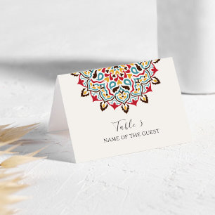 Arabian Art Nouveau Floral Arch Wedding Place Card