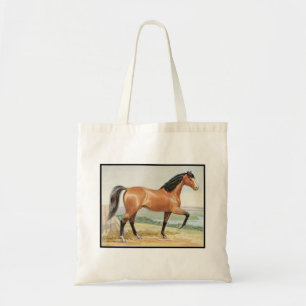 Arabian Bay Horse – Vintage Watercolor Fine Art Tote Bag