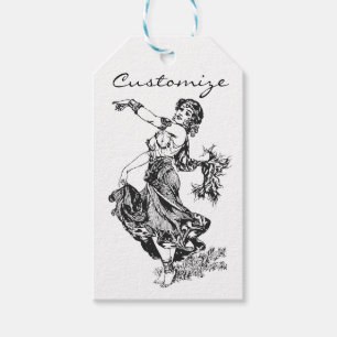 Arabian Belly Dancer Vintage Art Thunder_Cove Gift Tags