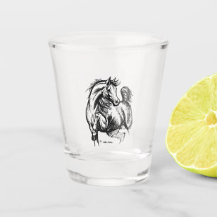 Arabian blackandwhite shot glass