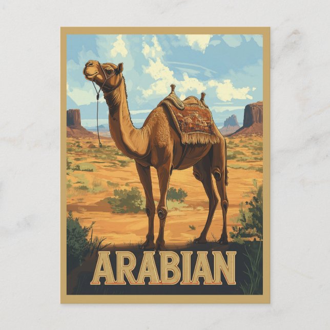 Arabian Desert Adventure - Camel Postcard (Front)