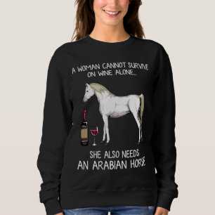 Arabian Horse And Wine Horse Fitted Sweatshirt