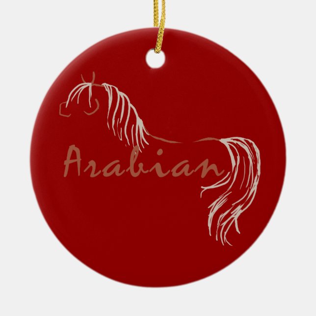 Arabian Horse Ceramic Tree Decoration (Front)