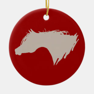 Arabian Horse Head Ceramic Tree Decoration