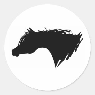 Arabian Horse Head Classic Round Sticker