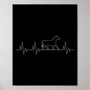Arabian Horse Heartbeat Funny Equestrian Animal Lo Poster